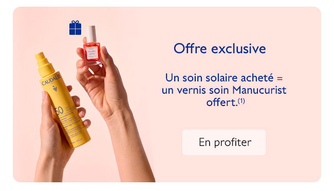 Un soin solaire acheté = un vernis Manucurist offert.(1)