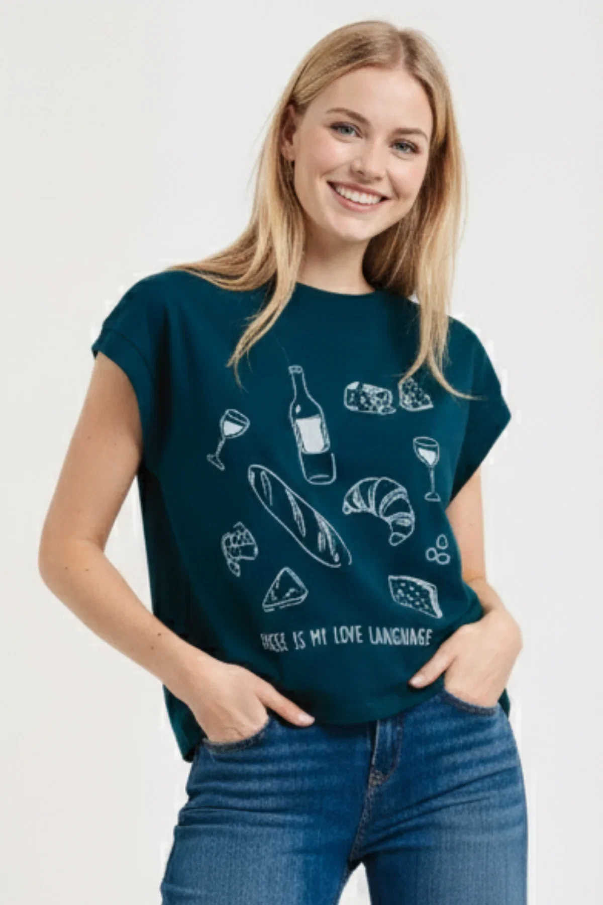 Image of I love Cheese Jamie Tee | Dark Sea