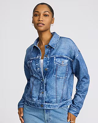Denim Dark Wash Knit Jacket