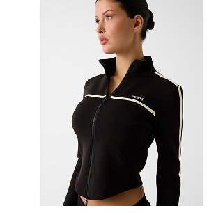 Black jasmine full zip active sweatshirt