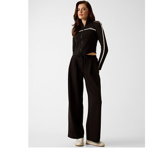 Black jasmine wide leg active pants