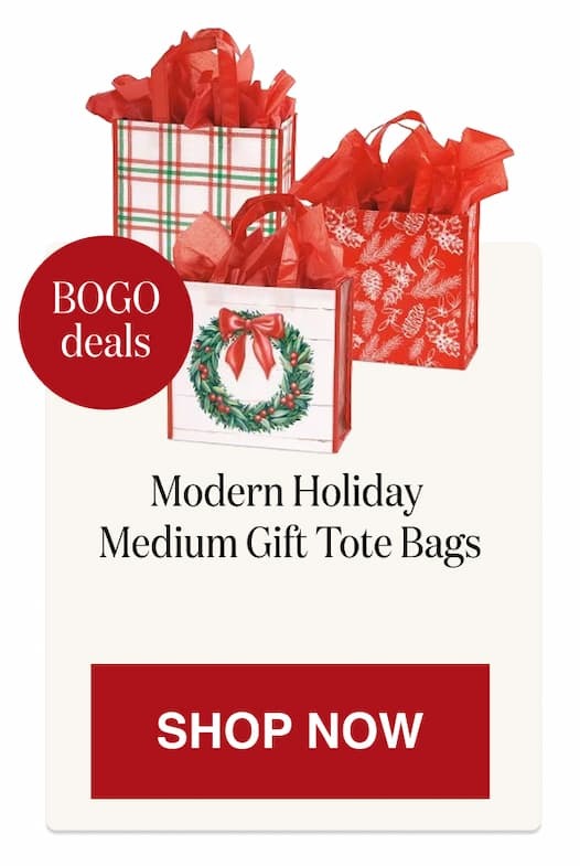 Modern Holiday Medium Gift Tote Bags - BOGO [Click here to Shop Now]