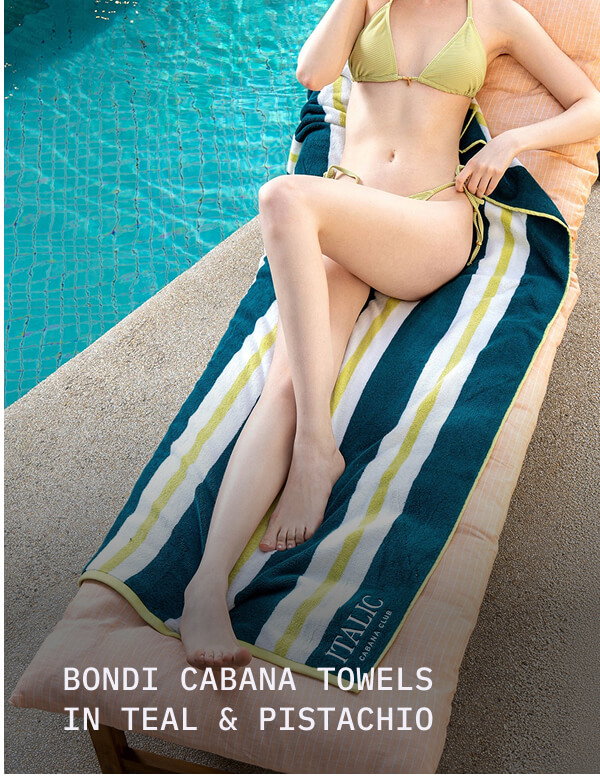 Bondi Cabana Towels in Teal and Pistachio