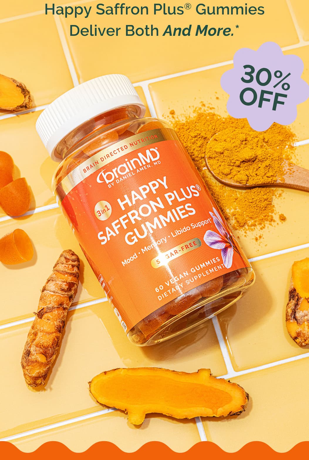 Happy Saffron Plus Gummies Deliver Both, And More.*