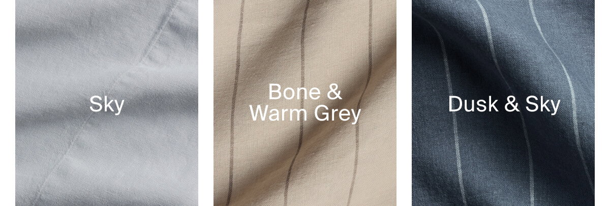 sky, bone & warm grey, dusk & sky
