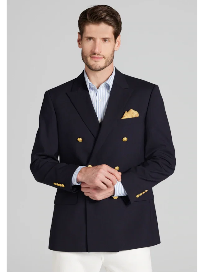 Jos. A. Bank Tailored Fit Comfort Stretch Double-Breasted Blazer