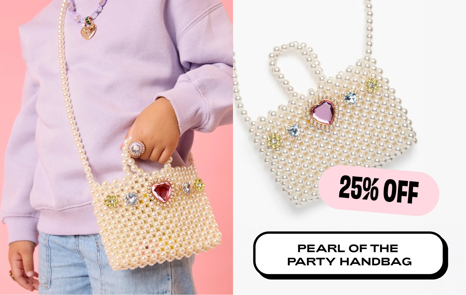 25% off pearl of the party handbag