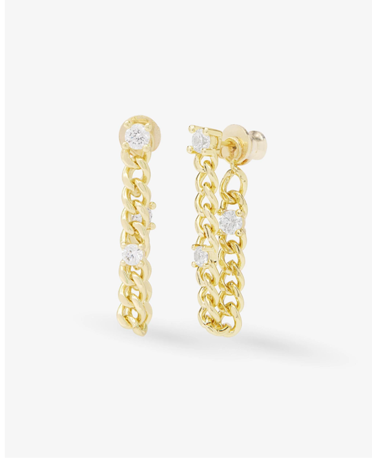 Julian Triple Diamond 4mm Soft Chain Hoops