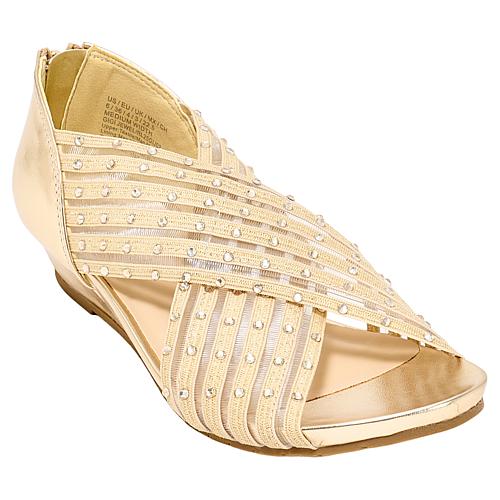 Kenneth Cole Reaction Gigi Jeweled Stretch X-Band Wedge Sandal