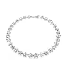 Collar Ariana Grande x Swarovski, talla redonda, flor, blanca, baño de rodio