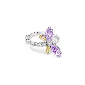 Anillo con motivo Ariana Grande x Swarovski, tallas mixtas, libélula, multicolor, baño de rodio