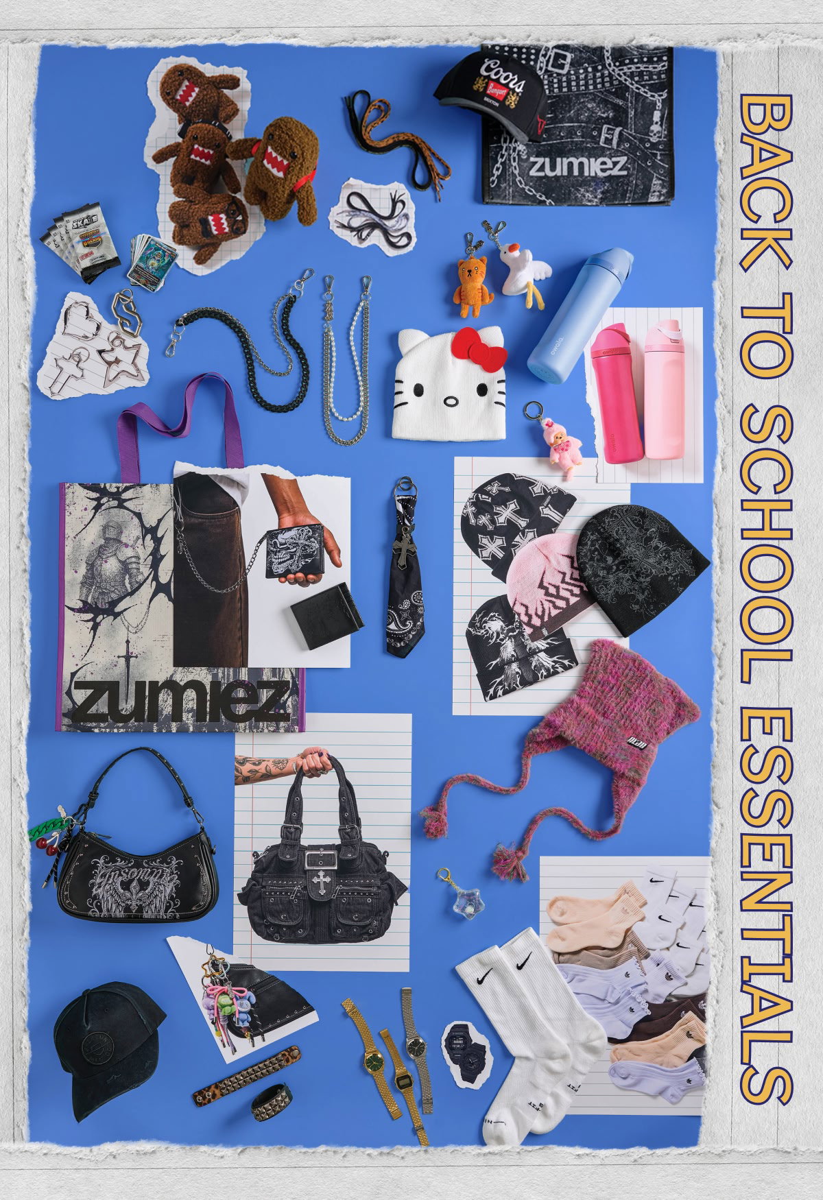 Shop Back to School Essentials, including water bottles, hats, necklaces, belts and more