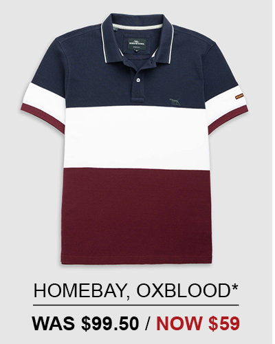 Shop Homebay Sports Fit Polo, Oxblood online and instore at Rodd & Gunn