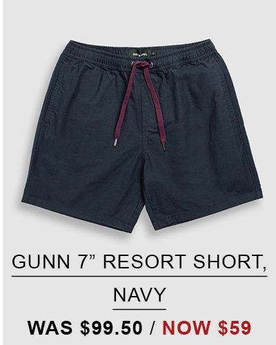Shop Gunn 7" Resort Short, Navy online and instore at Rodd & Gunn