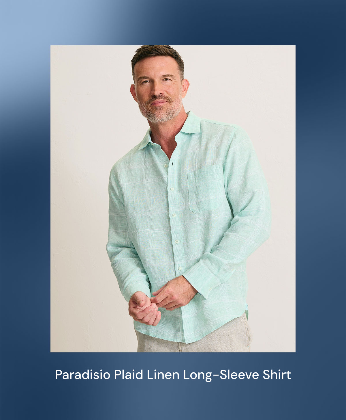 Pardisio Plaid Linen Long-Sleeve Shirt