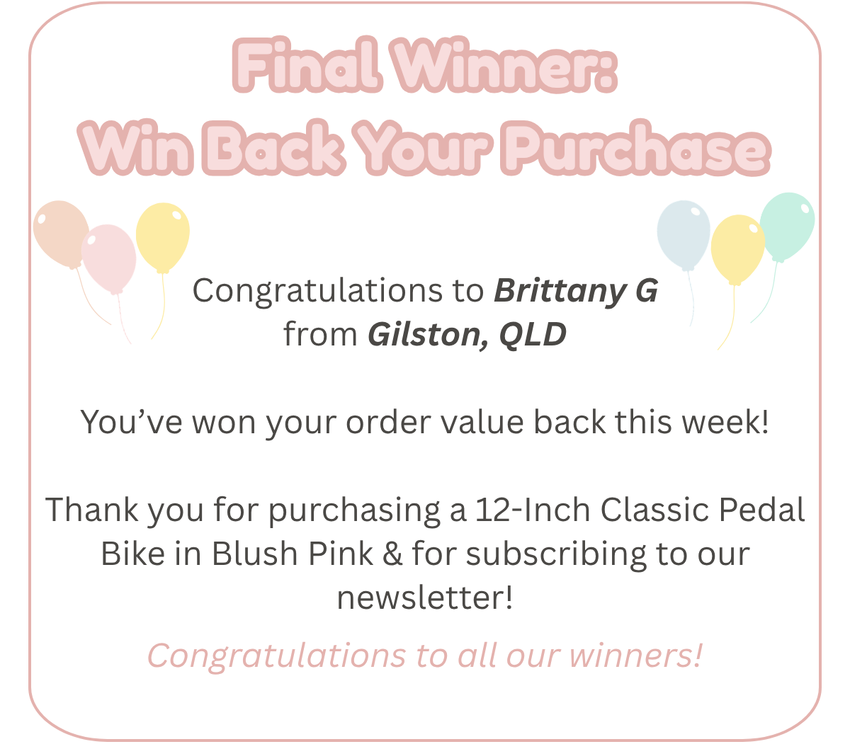 Winner for Winback Offer