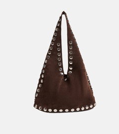 Suede Studded Bag