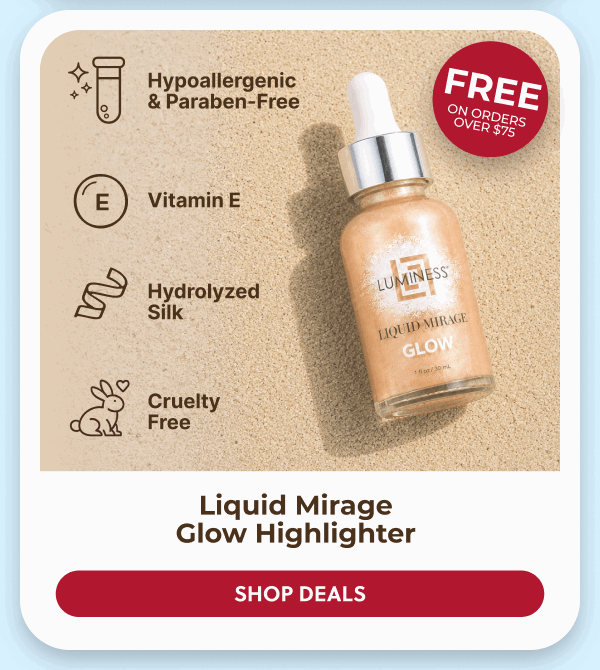 LIQUID MIRAGE GLOW HIGHLIGHTER: Create the perfect radiant base before the festivities begin.