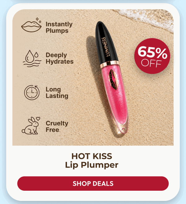 HOT KISS LIP PLUMPER: Plump and hydrate your lips with a glossy finish that lasts through every celebration.