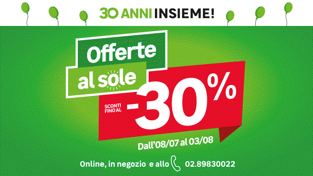 30 anni insieme: sconti fino al -30%