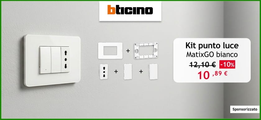 bticino: kit punto luce 10,89 €