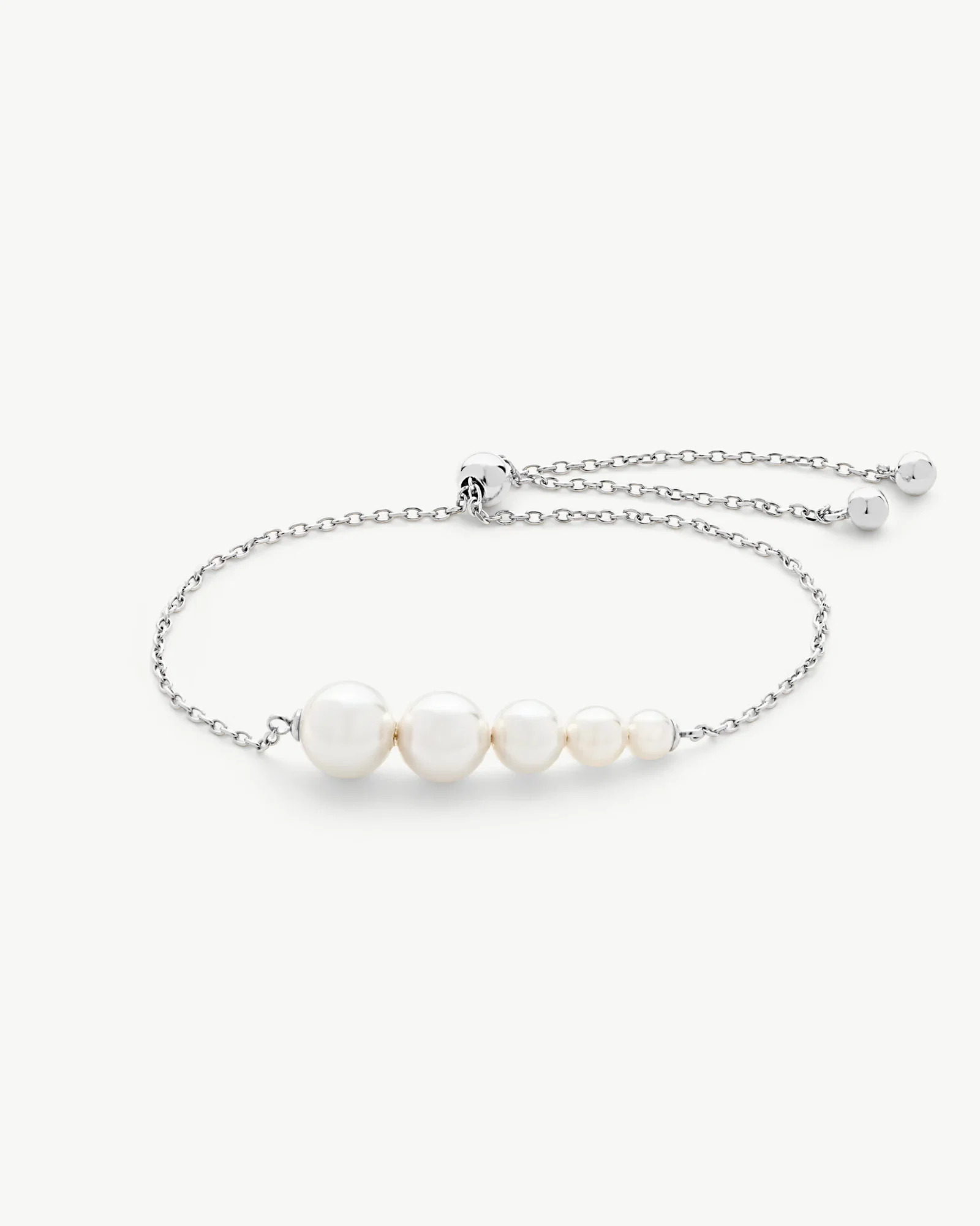 Image of Pulsera Cadena de Plata con Perlas Petit