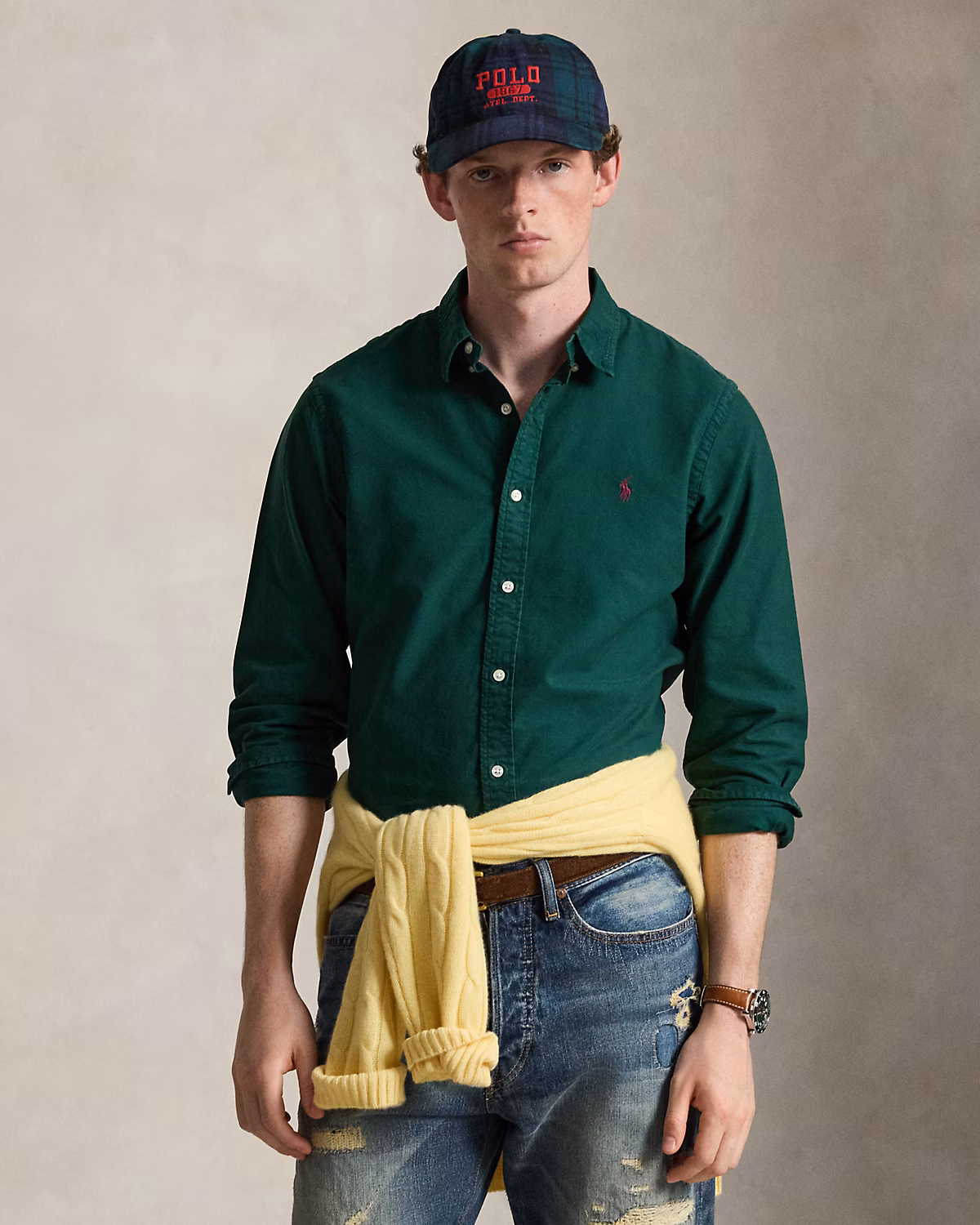 Slim Fit Garment-Dyed Oxford Shirt