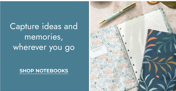 Capture ideas and memories, wherever you go. Shop Notebooks