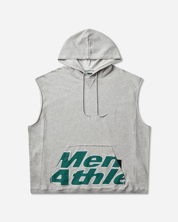 Overlogo Sleeveless Sweat Hoodie Grey Melange