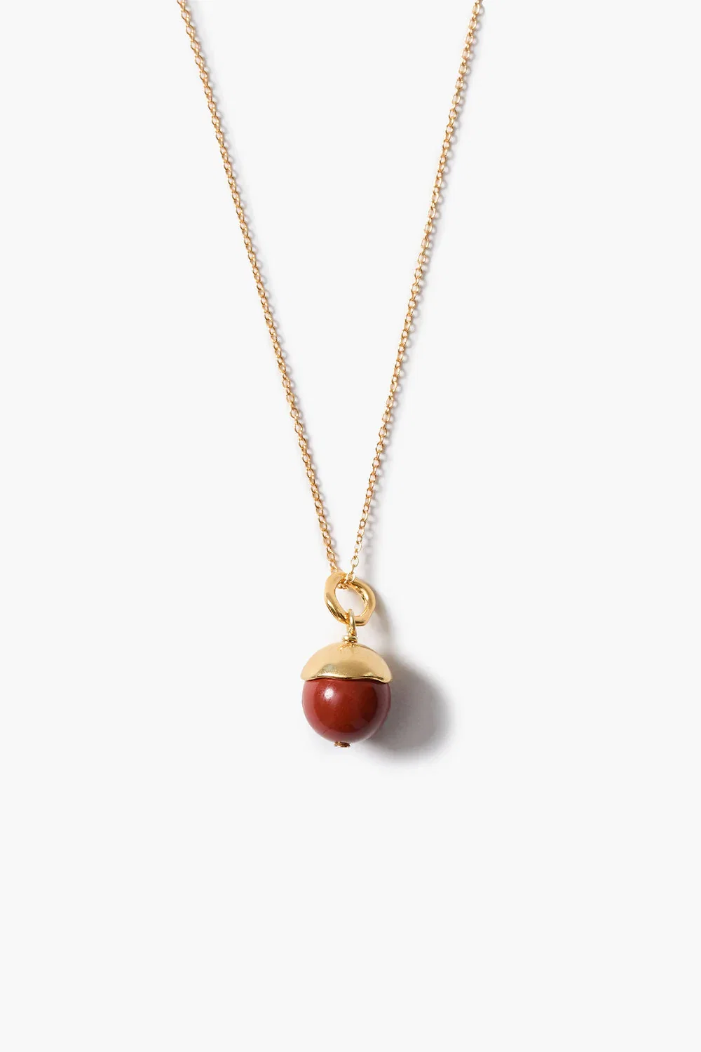 Image of Bell Pendant Necklace Red Jasper