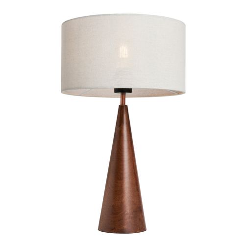Clyde Wooden Table Lamp, Brown
