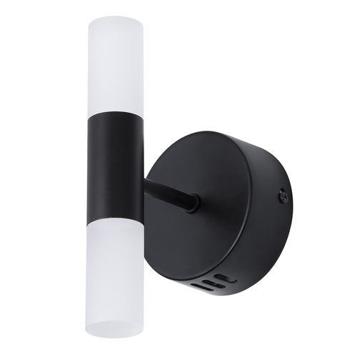 Lois Twin Frosted Wall Light, Satin Black