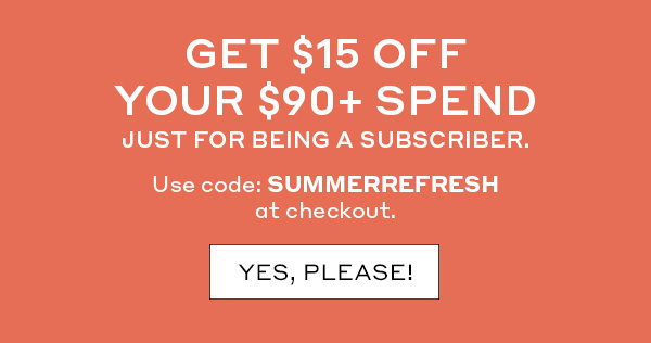 Hero Banner with Get $ 15 Off when Spend $90