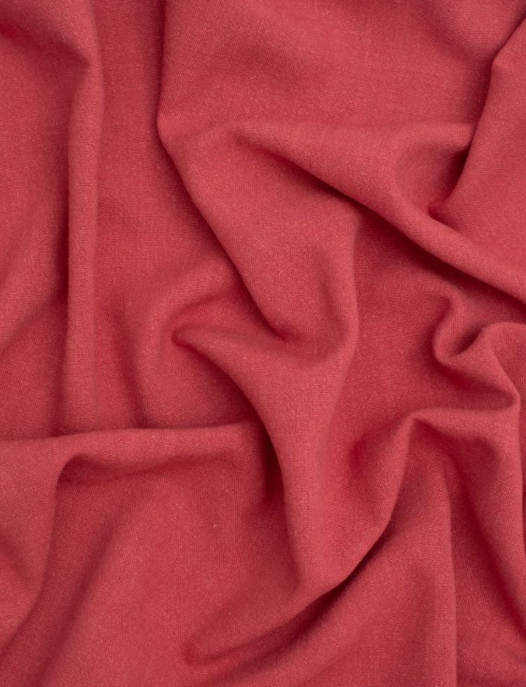 Minerva Core Range Soft Viscose Linen Blend Fabric Carmine