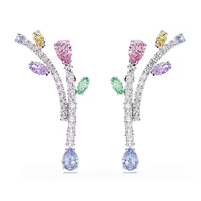 Ariana Grande x Swarovski-oorhangers, Verschillende slijpvormen, Meerkleurig, Rhodium toplaag