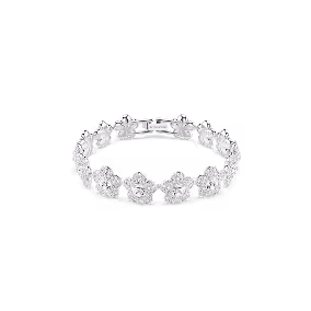Ariana Grande x Swarovski-armband, Round-slijpvorm, Bloem, Wit, Rhodium toplaag