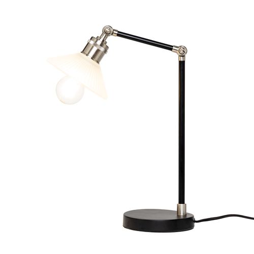 Aya 1 Light Industrial Table Lamp - Satin Nickel