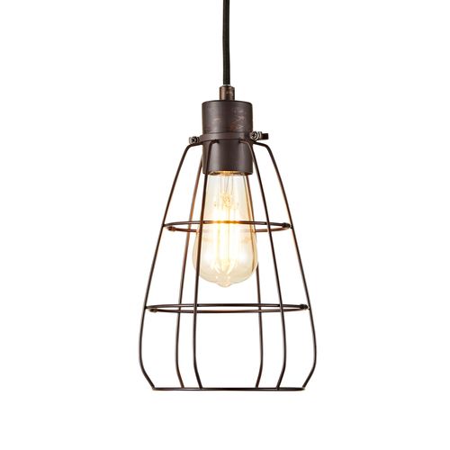 Drax Caged 1 Light Ceiling Pendant - Bronze