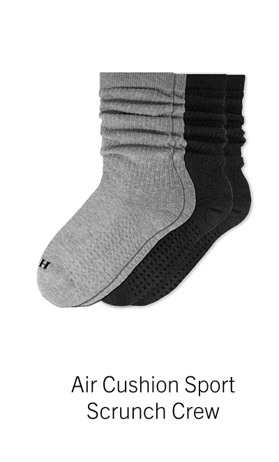 Air Cushion Sport Scrunch Crew Socks 2 Pair Pack