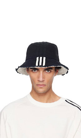 Black Denim Stripes Bucket Hat - Y-3