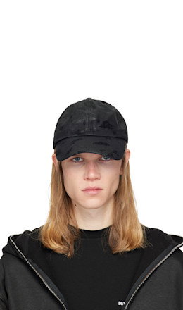 Black Distressed Waxed Denim Cap - DET BLEV SENT