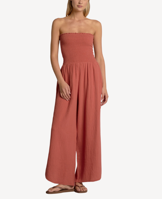 Strapless Smocked Jumpsuit