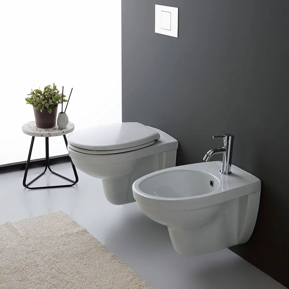 Coppia di sanitari in ceramica sospesi