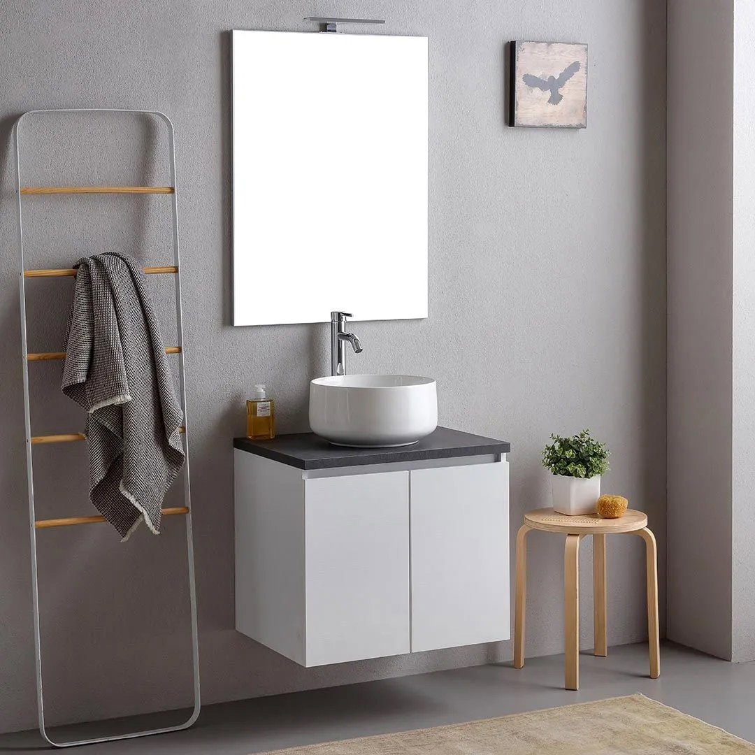 Mobile 60 cm bianco con top antracite