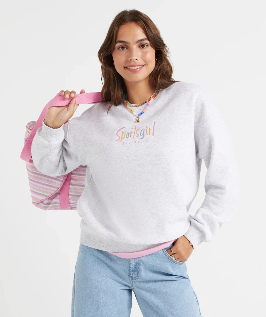SPORTSGIRL TRADITIONAL LOGO CREW NECK SWEAT