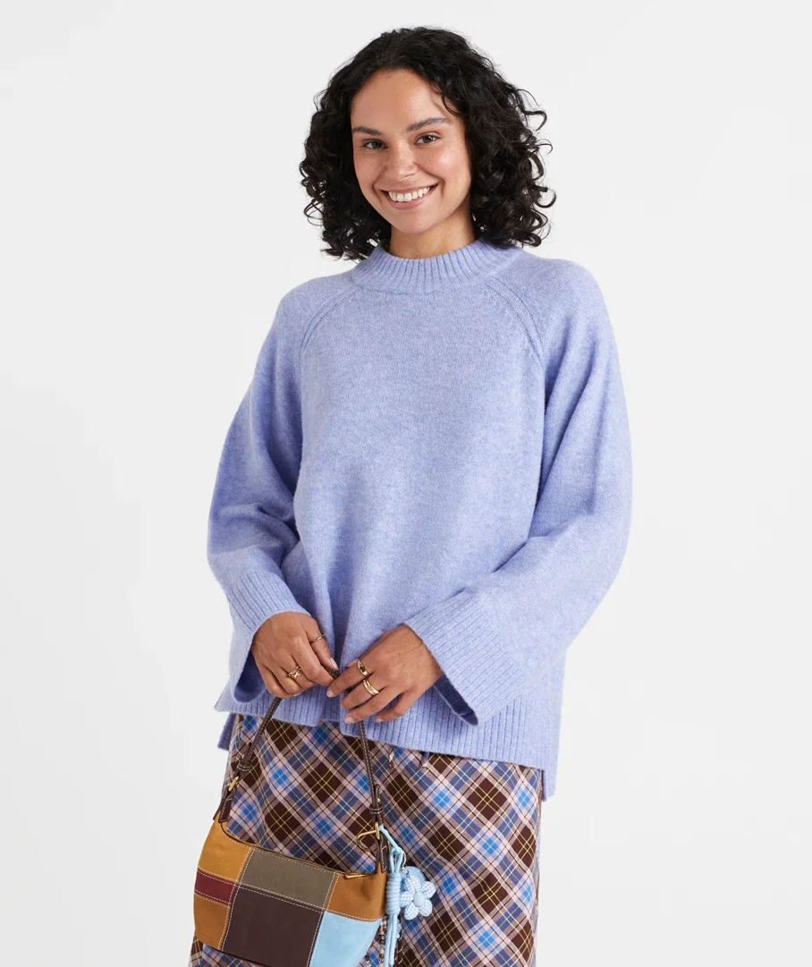 CARLA MOCK NECK KNIT SWEATER