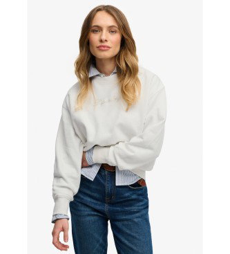Sudadera Script Brand Loose blanco roto