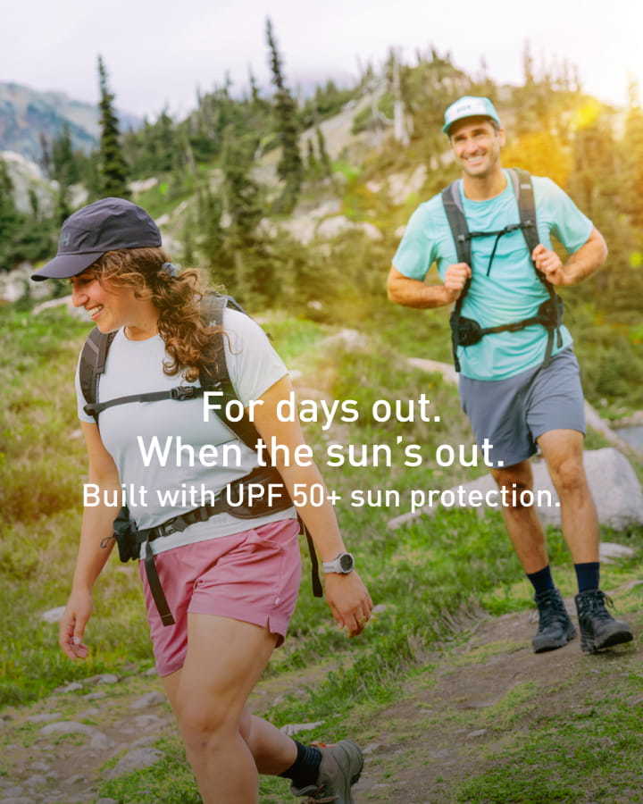 For days out. When the Sun´s out. Built with UPF 50+ sun protection.