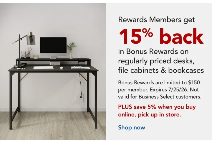 15% back in bonus rewards on reg priced furniture