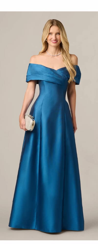 Surplice Bodice Gown In Twilight River